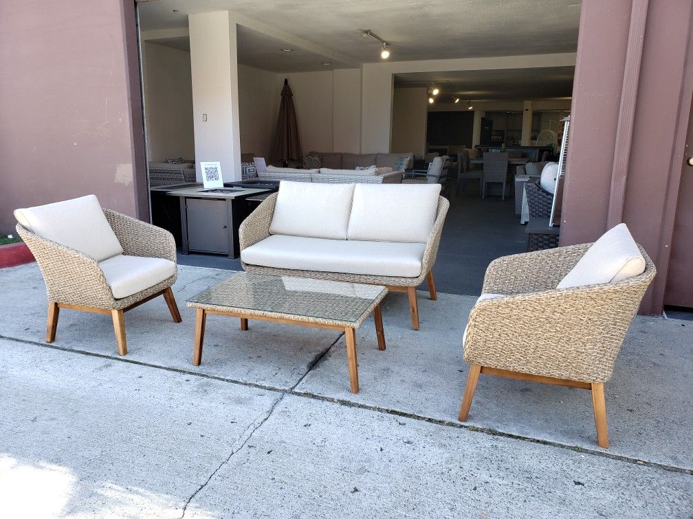 New ! 4pcs Outdoor Patio Furniture Lounge Set