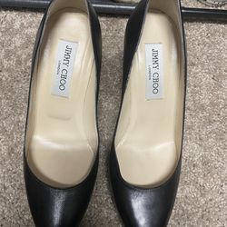 Jimmy Choo of London Black Leather 4 inch Heels