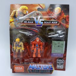 He-Man vs Beast Man- MOTU Buildable Micro Figures Set- Mega Construx Heroes