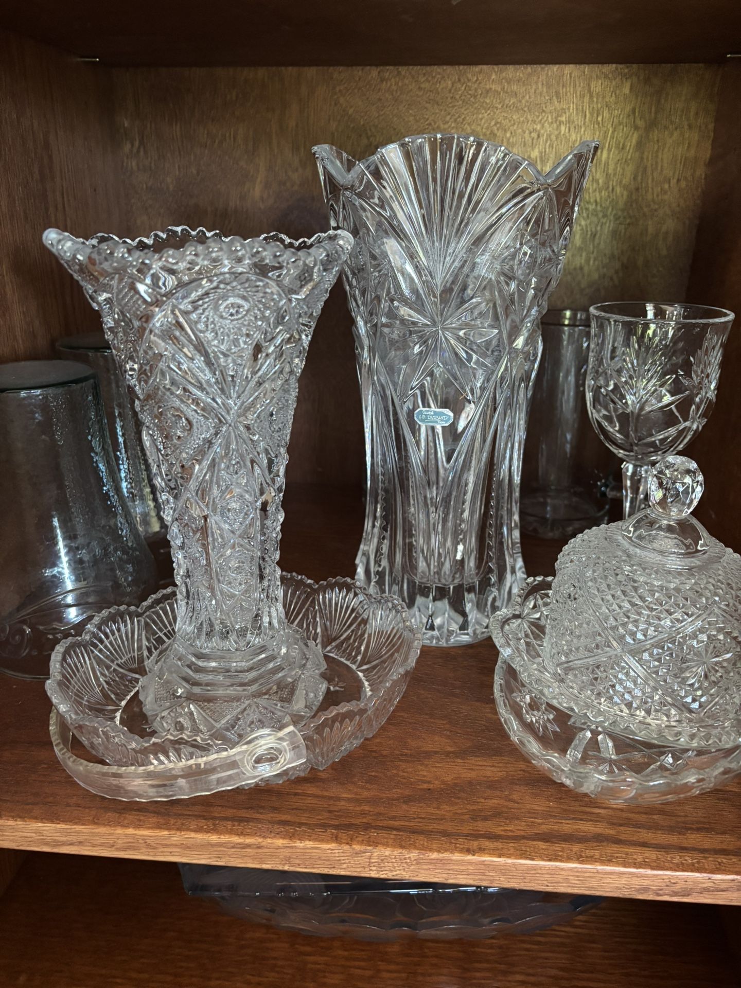 Lead Crystal Vases and Candy Dish
