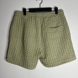 OAS Waffle Shorts Mens Large Dusty Green 100% Cotton Made In Portugal