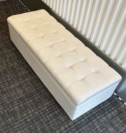 Storage Bench Ottoman – Upholstered, Hidden Storage 