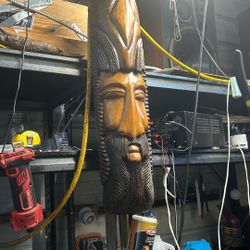 28 Inch Sumerian Hand Carved Mask 