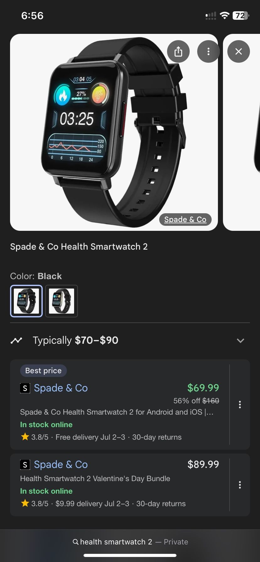 Heath Smart Watch 2 For Appel And Android With Customizable Bands And Charger