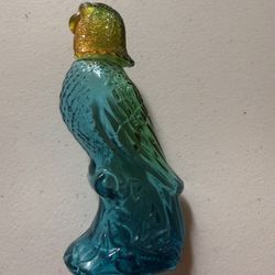 Vintage Avon Bottle Blue And Yellow Parrot 