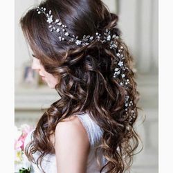 New-Wedding Hair Accessory Sliver Flower Hair Piece