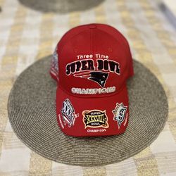 New England Patriots 3X Super Bowl Champions Hat - 2002, 2004, 2005 - NFL