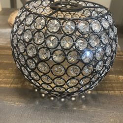 6-in x 8.5-in Globe Bronze Crystal Pendant light shade