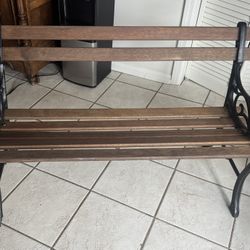 Wrought Iron and Wood Slats Outdoor Park Style Bench 48x20x27 - #1  