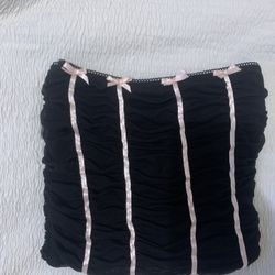 Black Tube Top With Bows