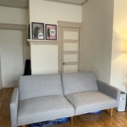 MUST GO ASAP: Gray Sofa - Folds Into Twin Bed