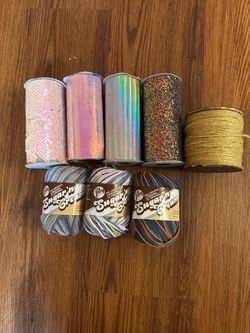 Faux leather & yarn