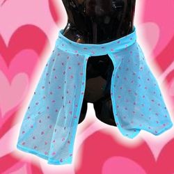 Last Minute EDC Outfit! Size L/ XL blue Mesh Skirt / Rave Outfit 