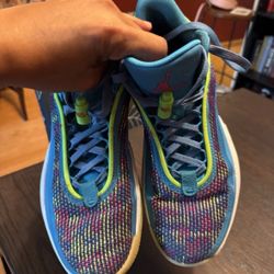 Air Jordan 36 XXXVI  Low PF x Luka Doncic Laser Blue 2022 AIR ZOOM Sz 7.5 used