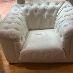 White leather chair