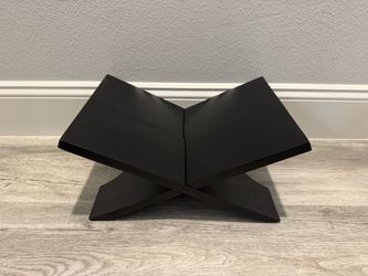 Black Wooden Book or Magazine Stand