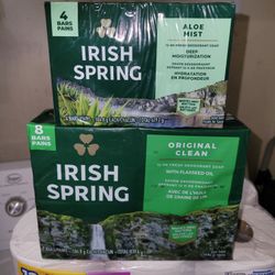  Irish Spring Soap Bars Bundle: Pack of 8 Irish Spring  Original Clean Bars & Pack of  4 Bars Aloe Mist For $10/$10 Por Los 2 Paquetes 