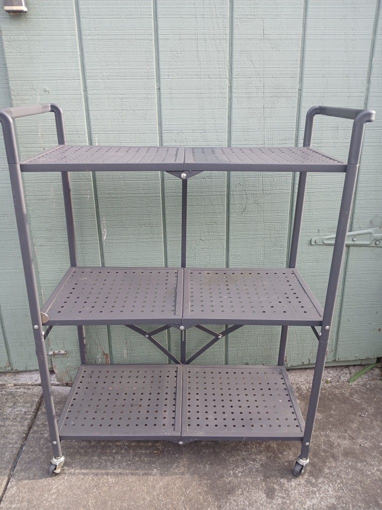 Foldable Rolling Utility Shelf