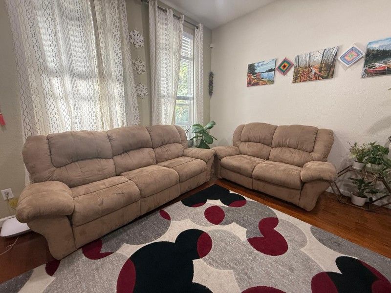Fabric Recliner Sofa Set
