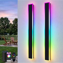2 Pack 32in LED RGB Outdoor Wall