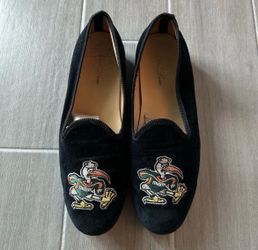 Del Toro Miami Hurricanes LogoBlack Velvet Men’s Slip-On Loafers 10.5