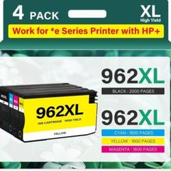 962XL 9015e Ink Cartridges Combo Pack: Replacement for HP 9018e Ink 962XL Black and 962 Color 962XL