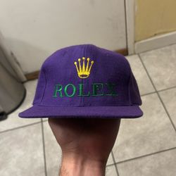 Rolex Snapback Flat Brim, Vintage Hat