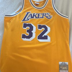 Men's Los Angeles Lakers Magic Johnson Mitchell & Ness Gold Hardwood Classics Swingman Jersey - XXL