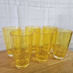 Acrylic tall drinking glasses with heavy bottoms Set of 6