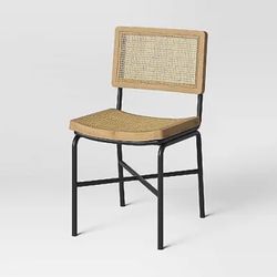 Dining Chair Errol Cane And Wood With Metal Legs