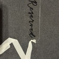 6 Reserved Signs With Ivory Ribbon 
