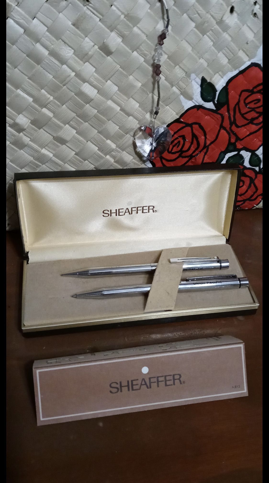 Vintage Sheaffer Stainless Steel Ballpoint Pen and Pencil Set