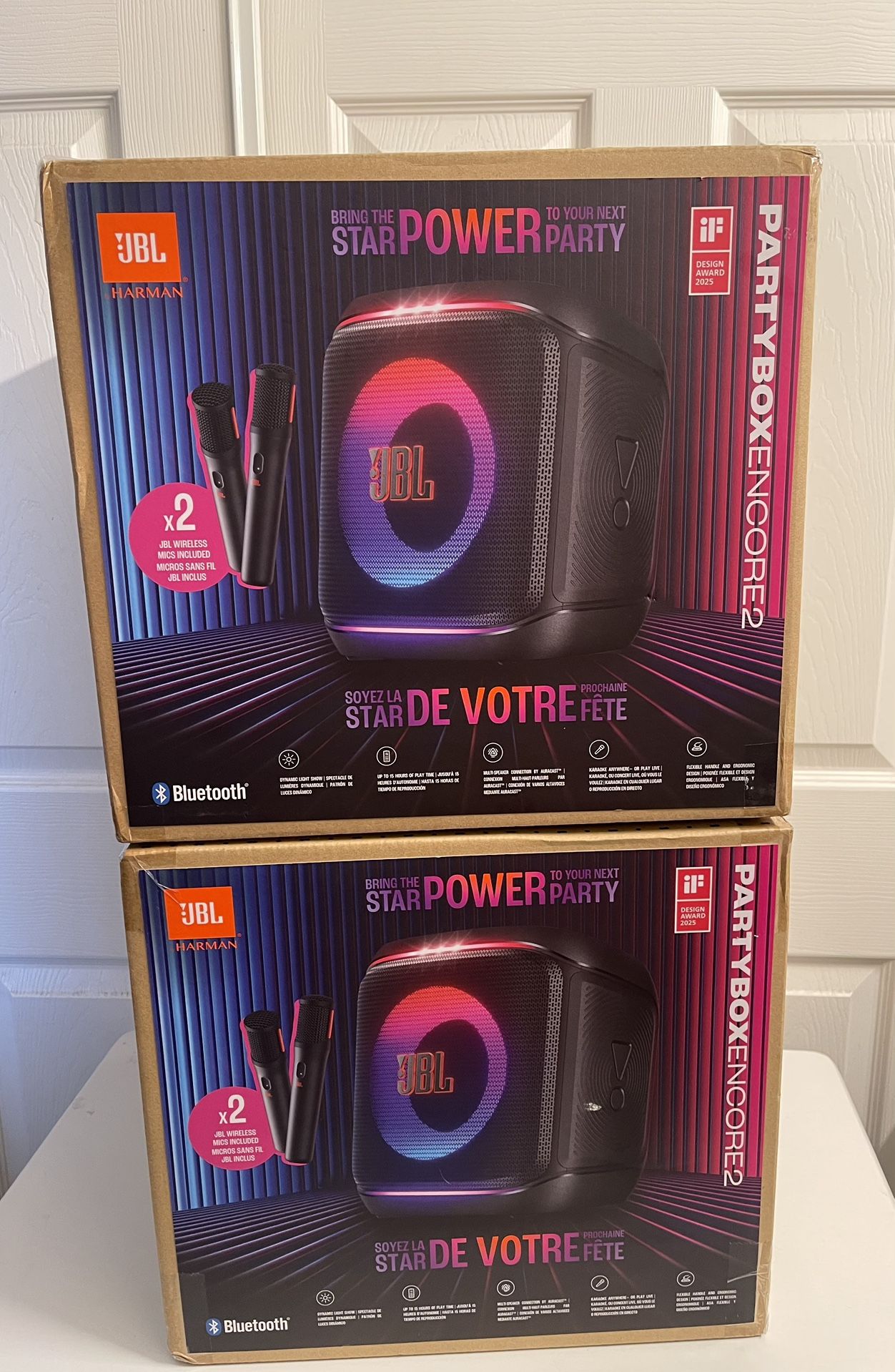 JBL PARTYBOX ENCORE 2 WITH 2 MICROPHONES 🎤 🎤 ($350 EACH)