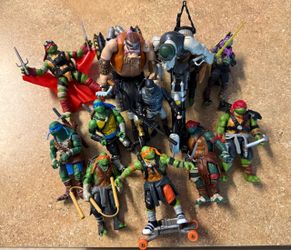 2016 TMNT Movie Out of Shadows Bebop Trike Rocksteady Chopper 10 Figures 2 vehicles