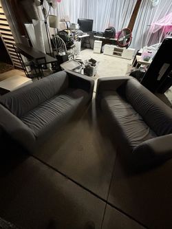 Two Gray Couches