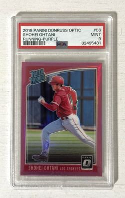 2018 Donruss Optic Rated Variation Purple Prizm Shohei Ohtani PSA 9 RC