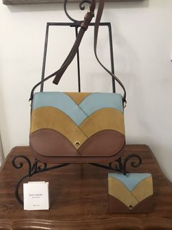 NWOT Kate Spade Multicolor Leather/Suede Crossbody Bag With Matching Wallet 🌹 