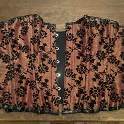 Fiona's Fineries Corset Size 40 (3XL) (Brown, Black, Flowery) Never used.