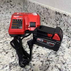 Milwaukee M18 18volt 5ah Battery And Charger