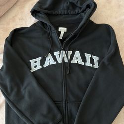Hawaii Black Zip Up Hoodie 
