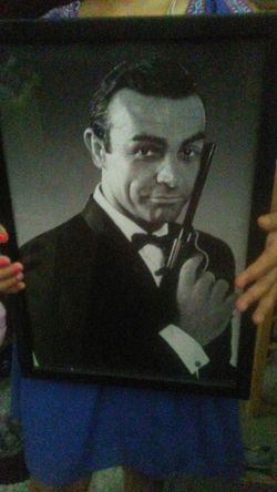 James Bond poster with frame