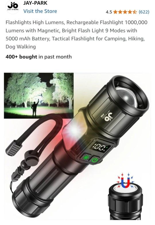 New! Super Bright Rechargeable Flashlight