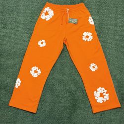 Denim Tears Cotton Wreath Sweatpants Orange (NWT) Medium