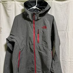 The North Face Gray HyVent 2.5L Jacket with Red Zippers