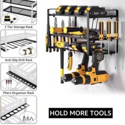 Power Tool Organizer Wall Mounted Drill Holder Heavy Duty Power Tool Storage Rack 3 Layers Metal Floating Tool Storage Rack for Garage #M2217