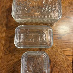 Vintage Clear Glass Food Storage