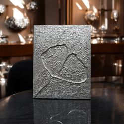 Textured silver wall art