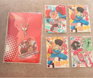 One Piece Round One Promo Cards and Keychain Set