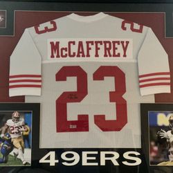 49ers Christian McCaffrey Signed Framed Jersey