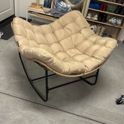 Wicker Egg Chair with Thick Cushion